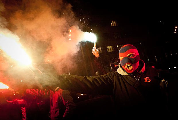 Акция солидарности с нижегородскими антифашистами на Садовом кольце в Москве, 1 марта 2012 года